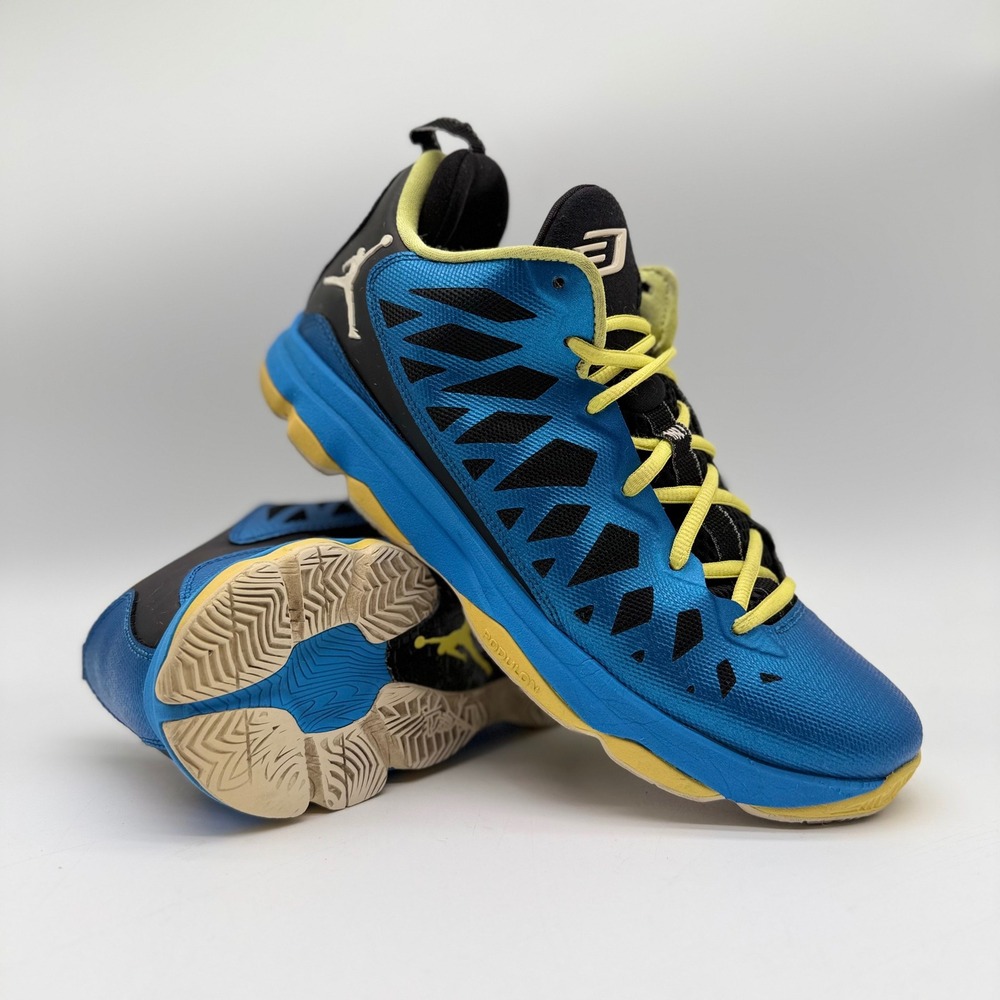 Jordan Mens 10 CP3.VI Nitro Pack Blue Yellow Basketball Shoes 535807-406